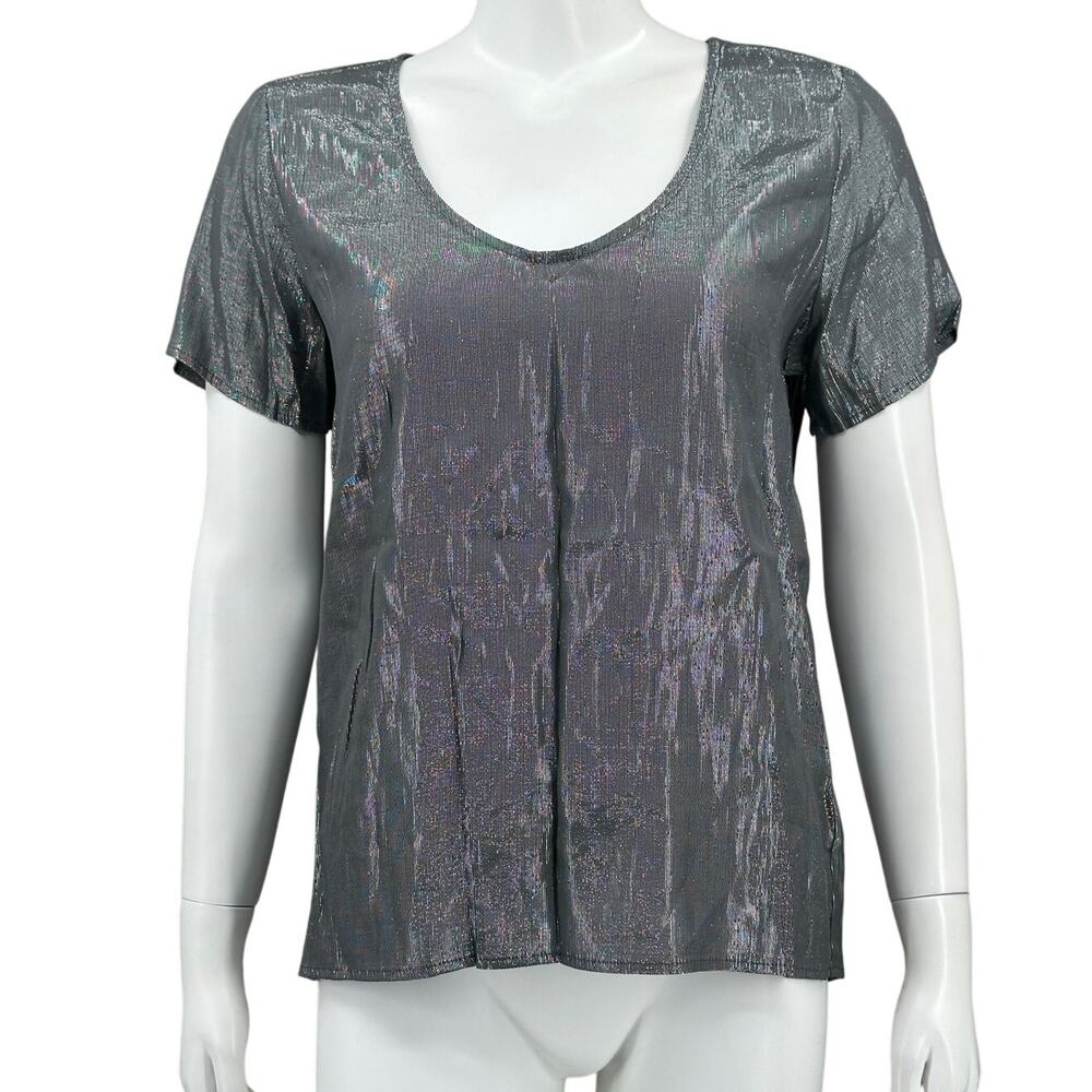 Velvet by Graham & Spencer Anthropologie Top Womens‎ Small Silver Metallic Party